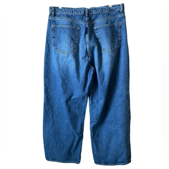 REFORMATION Cary Drawstring Waist Slouchy Wide Leg Denim Jeans Women's Size 32
